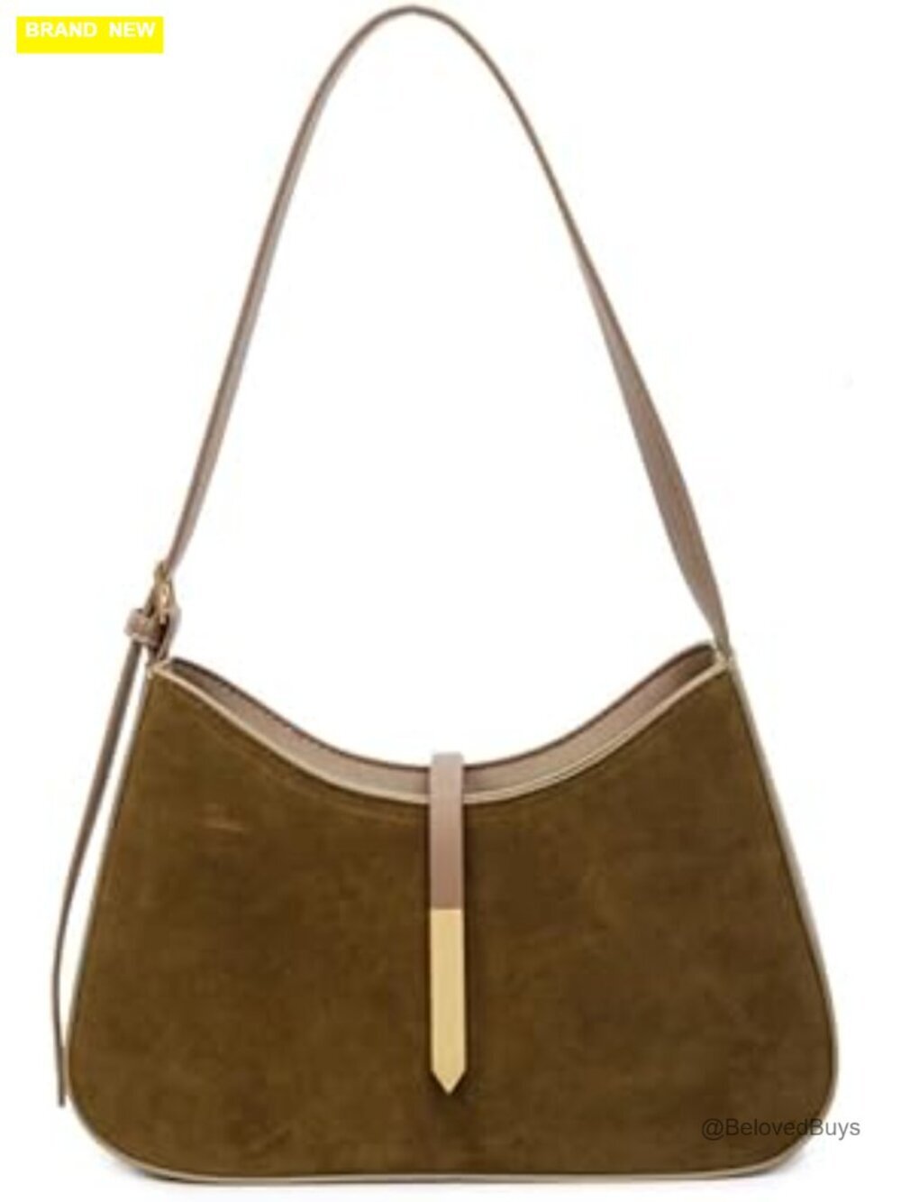 Suede Hobo Shoulder Bag with Adjustable Strap